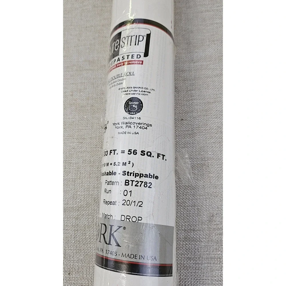 Hello Kitty by Sanrio Sure Strip PrePasted Washable Wallpaper BT2782 Double Roll